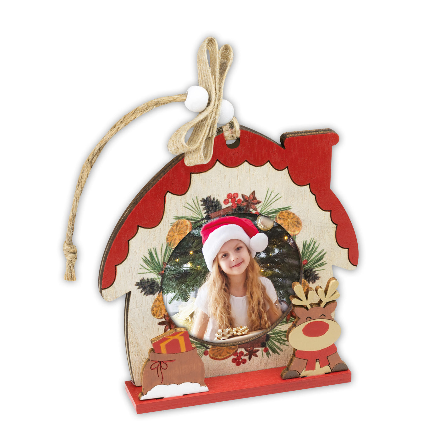 Pallina di Natale Casa con Renna