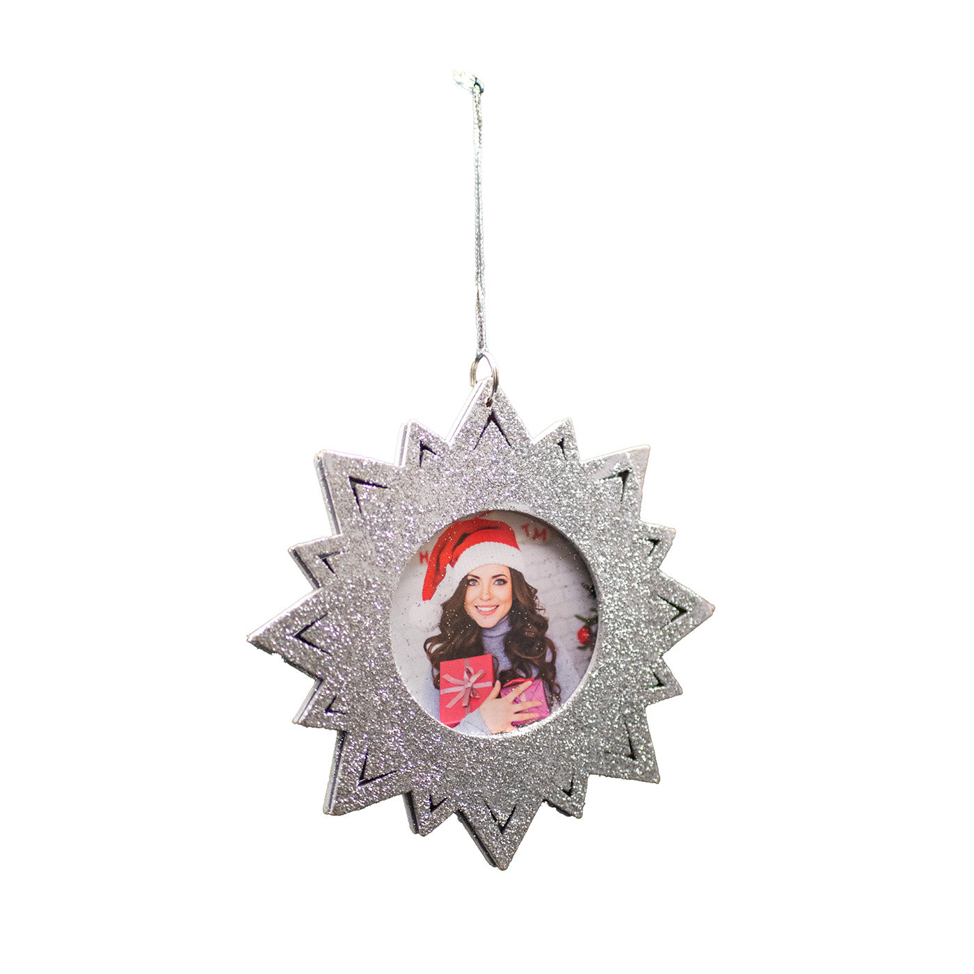 Pallina di Natale Stella in Legno con Glitter