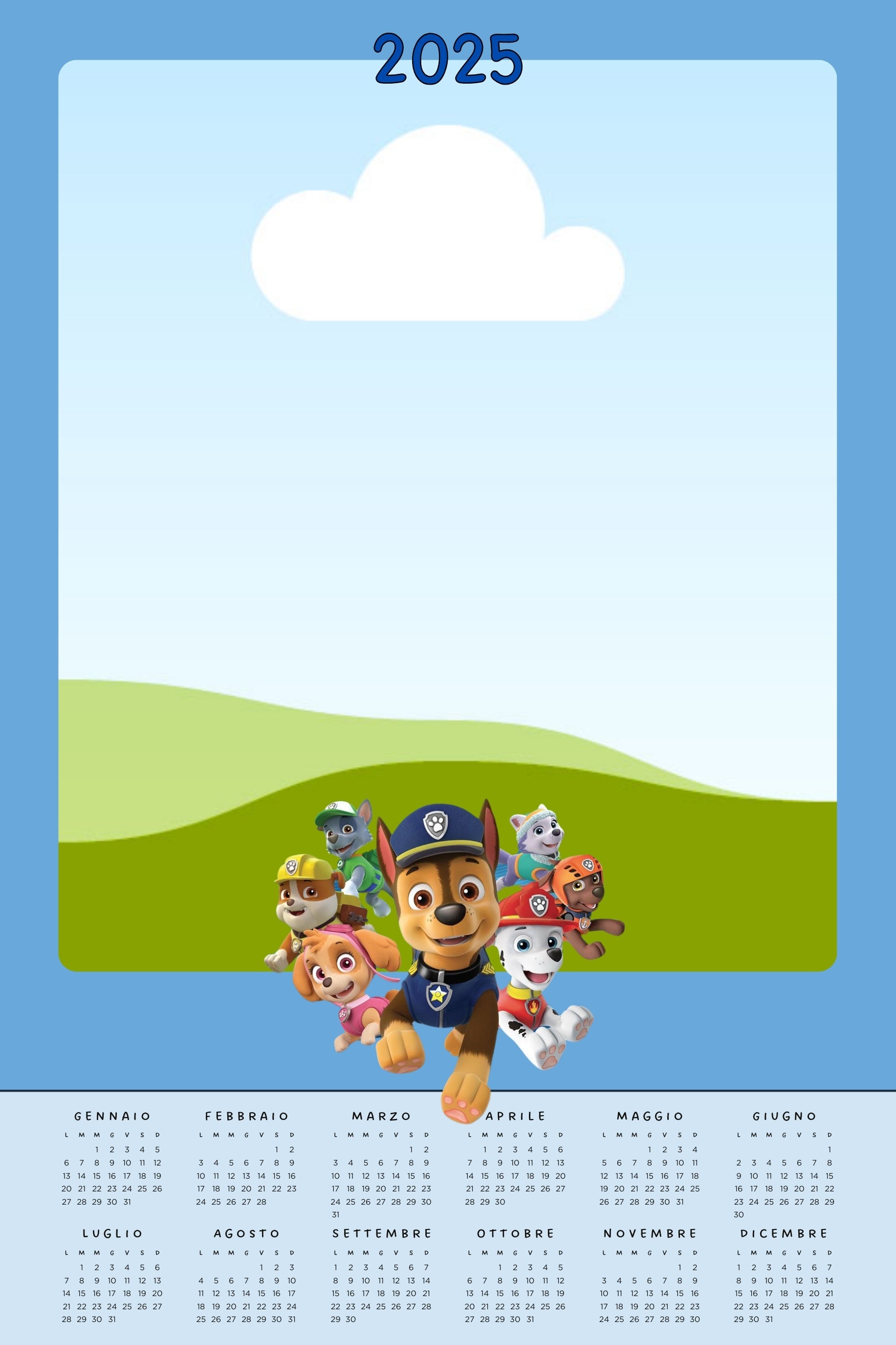 Calendario Paw Patrol